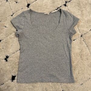 Brandy Melville gray scoop neck top